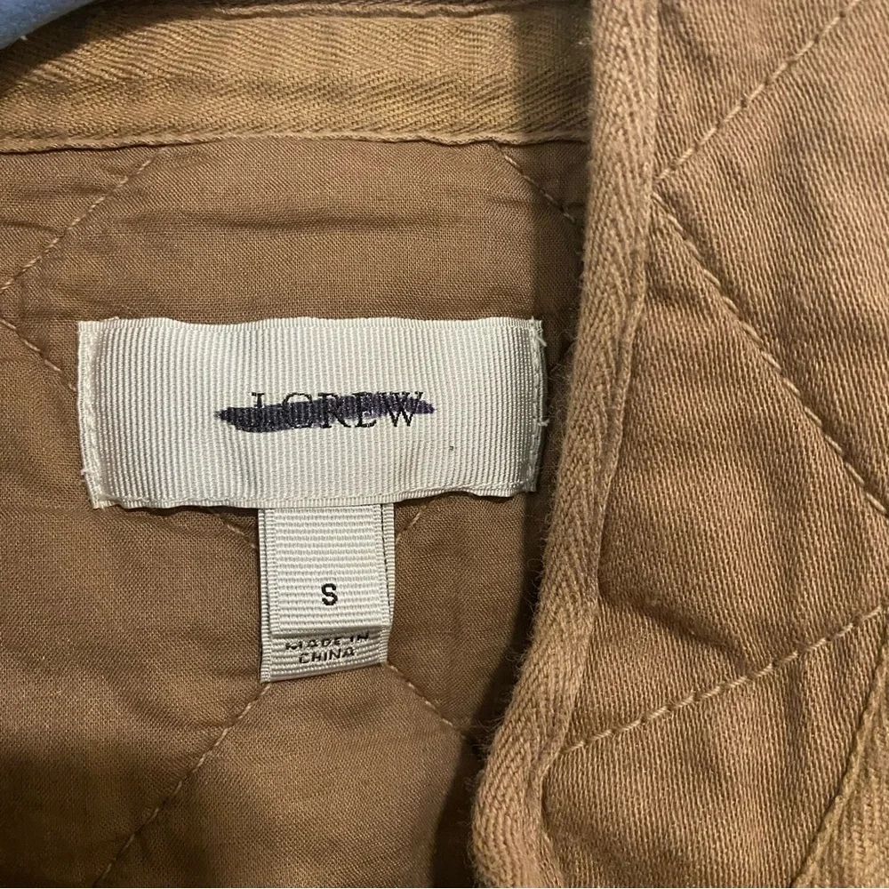J. Crew Tan Quilted Snap Button Jacket size Small